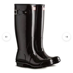 Hunter Glossy Black Tall Boots